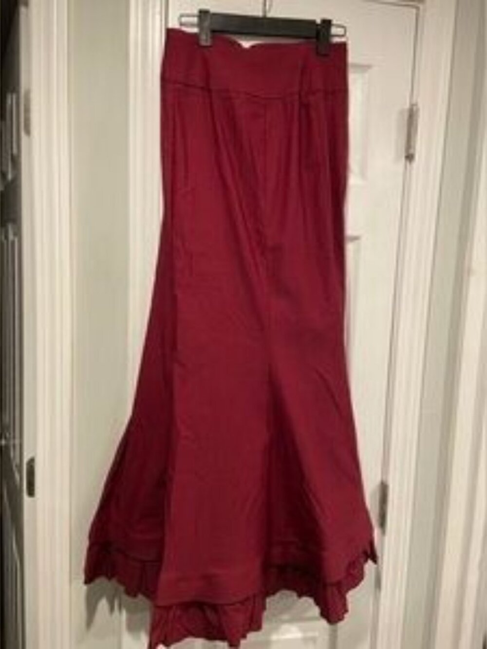 Belle Poque NWT Burgundy Lace-Up Maxi Skirt Victorian Gothic Steampunk Corset S - Picture 5 of 6